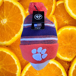 New 47  Clemson Tigers Pom Pom‎ Knit Hat